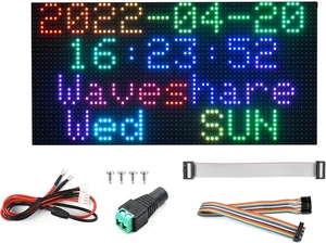2048 RGB Full-Color LED Matrix Panel, 4mm Pitch, 64×32 Pixels, Compatible with Raspberry Pi 5/4B/Zero 2W/Zero/Pico 2W /Pico, Support Adjustable Brightness, Chainable, Displaying Text, Animation 2048 RGB Full-Color LED Matrix Panel, 4mm Pitch, 64×32 Pixels, Compatible with Raspberry Pi 5/4B/Zero 2W/Zero/Pico 2W /Pico, Support Adjustable Brightness, Chainable, Displaying Text, Animation