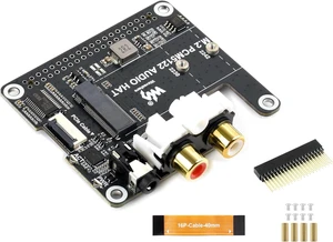 M.2 PCM5122 Audio HAT, PCIe to M.2 HAT with I2S Audio Extension Compatible with Raspberry Pi 5, Supports NVMe SSD 2230/2242, Onboard 3.5mm Headphone Jack, RCA Connector, M. 2 M Key, Driver-Free M.2 PCM5122 Audio HAT, PCIe to M.2 HAT with I2S Audio Extension Compatible with Raspberry Pi 5, Supports NVMe SSD 2230/2242, Onboard 3.5mm Headphone Jack, RCA Connector, M. 2 M Key, Driver-Free