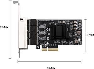 Dual-Port PCIe X4 Gigabit Network Card 1000M PCI Express Ethernet Adapter with Intel 82576 Two Ports LAN NIC Card for Support PXE SR-IOV for Windows/Windows Server/Linux/Freebsd/DOS with Low Profile