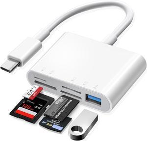 USB C SD Card Reader, USB-C to SD MicroSD XD Picture MS Memory Stick Cards, Type C 5 Slots Memory Card Adapter for i-Phone 15 iPad Mac Laptop MacBook and Android Galaxy More USBC Devices