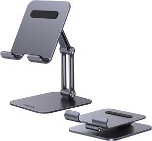 UGREEN Tablet Stand Holder for Desk 2 Adjustable Arm, Multi-Angle Tablet Holder Universal Foldable Dock Compatible with 2024 iPad Pro 13 12.9 11 iPad Air 11 13 ipad mini Phone 15 14 E-Reader Grey