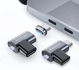 2Pack USB C Magnetic Adapter 24Pins, Type C Magnetic Connector Support PD 100W USB3.1 Gen2x2 20Gbps Data Transfer 4K@60Hz Video Output