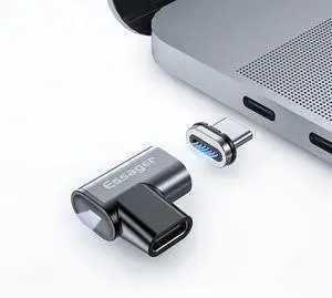 USB C Magnetic Adapter 24Pins, Type C Magnetic Connector Support PD 100W USB3.1 Gen2x2 20Gbps Data Transfer 4K@60 Hz Video Output, Compatible with MacBook Pro/Air Type C Devices