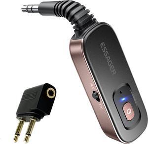 Bluetooth Receiver for Car, Noise Cancelling 3.5mm AUX Bluetooth Car Adapter, Wireless Audio Receiver Transmitter for Home Stereo/Wired Headphones Airplane,