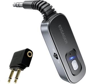 Bluetooth Receiver for Car, Noise Cancelling 3.5mm AUX Bluetooth Car Adapter, Wireless Audio Receiver Transmitter for Home Stereo/Wired Headphones Airplane