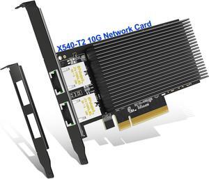10Gb Dual LAN Base-T PCI-e Network Card, X540 Controller, 10Gbps Ethernet Adapter, 2 * 10Gbe RJ45 Port, 10G NIC Card, Support Windows/Windows Server/Linux/Vmware/ESX