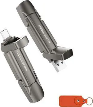 1TB Flash Drive, External SSD with 1000MB/s Read Write Speed, USB 3.2 Gen2+Type C Dual Port Portable SSD, Thumb Drive for iPhone 15, 16 Series/MacBook/Android Phone/Audio etc(1 Pack)