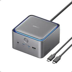Anker Prime TB5 Docking Station, 14-in-1 Thunderbolt 5 Dock with 120Gbps Max Transfer, 140W Max Charging, Ambient LED Lighting, Cooling System, Up to 8K Display for Thunderbolt 5/4 Laptops