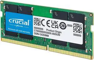 32GB DDR4 RAM 3200MHz (PC4-25600), Downclockable to 2933/2666MHz Laptop Memory, SODIMM 260-Pin CL22, Compatible with 13th Gen In-tel Core and A-M-D Ryzen 7000 - CT32G4SFD832A