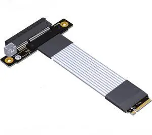 ADT-Link Pcie 4.0 M.2 NVMe to PCI Express x4 Extender Adapter Cable with Metal Shield for PCIe x4 SSD RAID, LAN, Capture Cards to M.2(Ultra SSD, M-Key) Extension (15cm, K42ST)