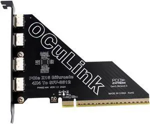4 Port Oculink to PCIe 4.0 X16 Adapter,SFF-8611/8612 to PCI Express Expansion Card Adapter with 12cm Slot Bracket