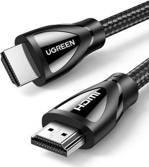 UGREEN 8K HDMI 2.1 Cable Ultra High Speed 48Gbps 4K 120Hz HDMI Braided Cord Dynamic HDR Vision HDR 10 eARC HDMI Cable Compatible with MacBook pro 2021 PS5 PS4 Xbox Roku UHD TV Blu-ray Projector 16FT