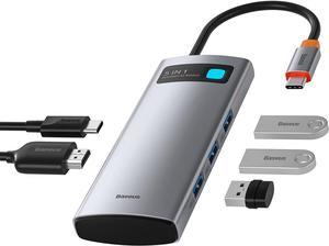 Baseus 5-in-1 Docking Station, USB-C Hub to 100W Power Delivery Adapter, 3 USB 3.0 Data Ports, 4K@30Hz HDMI Type C Adapter for Surface Pro, XPS, MacBook Pro & Air and More USB C Devices