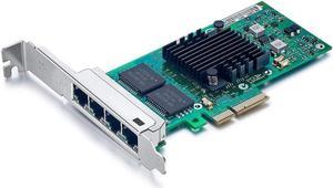 1000Mbps Gigabit Ethernet Converged Network Adapter (NIC) | with Intel 350 Chip | Ethernet PCI Express NIC Network Card | Quad Copper RJ45 Ports | PCI Express 2.1 X4 | Compare to Intel I350-T4