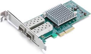 1000Mbps Gigabit Ethernet PCI Express NIC Network Card with Intel I350AM2 Chip Ethernet Server Converged Network Adapter I350-F2, PCIE 2.1 x4, Dual SFP Ports, Compare to Intel I350-F2