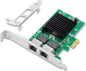 1.25G Gigabit Ethernet NIC with Intel 82576 Controller, 1Gb PCI-E Network Card Compare to Intel E1G42ET Ethernet Converged Network Adapter, Dual RJ45 Copper Ports, PCI Express X1