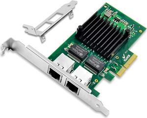 1.25G Gigabit Ethernet NIC with Intel I350AM2 Controller, 1Gb PCI-E Network Card Compare to Intel I350-T2 Ethernet Converged Network Adapter, Dual RJ45 Copper Ports, PCI Express X4