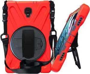 Galaxy Tab A 10.5 (2018) [T590 / T595 / T597] Case by Shockproof Heavy Duty Military Armor Hybrid Case Cover Kickstand for Samsung Galaxy Tab A 10.5 2018 SM-T590 (Shield Red)