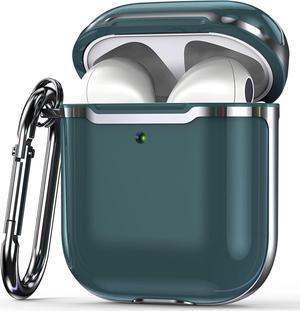 Premium Protection Case Cover Anti-Scratch Full-Body Slim and Lightweight for Airpod Charging Case Compatible with Apple Airpod 1st & 2nd Generation (Dark Teal / Silver)