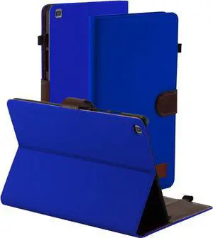 Galaxy Tab A 10.1 T510 Case, Premium PU Portfolio Canvas, Lightweight Slim Protection Case Cover for Samsung Galaxy Tab A 10.1 [2019] SM-T510 SM-T515 (Dark Blue)