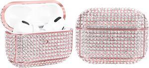 Premium Protection Diamond Case Cover Anti-Scratch Full-Body Slim and Lightweight for Apple Airpod Charging Case Compatible with Airpod Pro (Rose Gold)