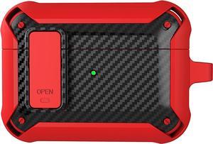 Heavy Duty Armor Case Rugged Protection for Apple Airpod 1st 2nd Gen (Black/Red)
