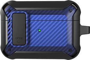Heavy Duty Armor Case Rugged Protection for Apple Airpod 1st 2nd Gen (Black/Blue)