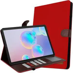 Galaxy Tab S6 10.5 T860 Case, Premium PU Portfolio Canvas, Lightweight Slim Protection Case Cover for Samsung Galaxy Tab S6 10.5 SM-T860 (Red)