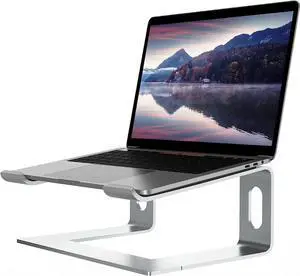Laptop Stand for Desk, Aluminum Computer Riser, Ergonomic Notebook Holder, Detachable Metal Laptops Elevator, PC Cooling Mount Support 10 to 15.6 Inches Notebook, Silver