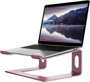 Laptop Stand for Desk, Aluminum Computer Riser, Ergonomic Notebook Holder, Detachable Metal Laptops Elevator, PC Cooling Mount Support 10 to 15.6 Inches Notebook, Pink