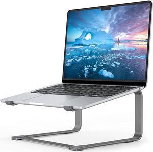 Laptop Stand for Desk, Metal Computer Riser, Heavy Stable PC Holder, Ergonomic Laptops Elevator for 12 to 17.3 Inches Notebook Computer, Grey
