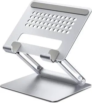 Tablet Stand for Desk, Multi-Angle Adjustable Tablet Holder, Foldable Portable Ergonomic Design, Premium Metal Tablet Riser Compatible with 7 to 13.3 Inches Tablets, Silver