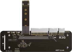 ADT-LINK M.2 Key M NVMe External Graphics Card Stand Bracket with PCIe3.0 x4 Riser Cable 25cm 50cm 32Gbs for ITX STX NUC VEGA64 GTX1080ti (50CM,R43SG)