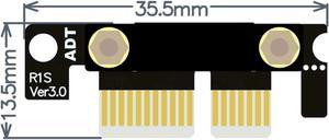 ADT-Link Riser Card PCI Express PCIe 3.0 x1 Mining Graphics Card Ribbon Cable Extension 180 Flat High Speed PCI-E 1x 16x R11SF Extender (5cm)