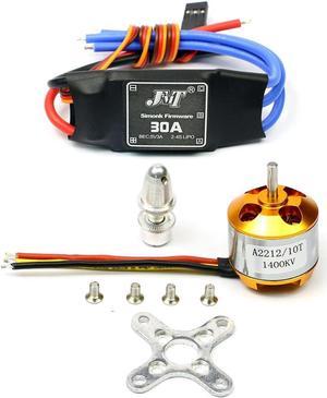 BGNing A2212 1400kv Brushless Outrunner Motor 10t+ 30a Speed Controller ESC,Rc Aircraft Kk Quadcopter UFO (1 Pack)