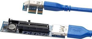 Add On Cards PCI Express X1 to X4 USB 3.0 Adapter Raiser Extender PCIE Riser Card USB3.0 PCI-E SATA Expansion Card Raiser
