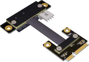 ADT-LINK Riser PCIe 1x PCI-E x1 to Mini PCIe Half mPCIe Riser Adapter Card Elbow Design Gen3.0 Cable 8Gbps Mini PCI-E 1 PCI-Express (25cm,R61SR)