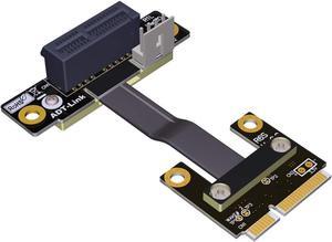 ADT-LINK Riser PCIe 1x PCI-E x1 to Mini PCIe Half mPCIe Riser Adapter Card Elbow Design Gen3.0 Cable 8Gbps Mini PCI-E 1 PCI-Express (25cm,R61SL)