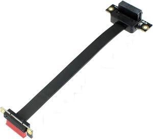 PCI-E X1 PCI Express 1X Riser Extension Ribbon Cable Gold-Plated Connector Dual Vertical 90 Right Angle Foldable High Speed PCI Express 1X Expander for 1U 2U ATX Extender (20cm R11SL)