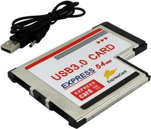 2 Dual Ports USB 3.0 HUB Express Card ExpressCard 54mm Hidden Adapter Converter USB3.0 for PCMCIA Laptop PC