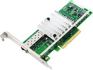 10Gb PCI-E X8 X16 Network Card 10 Gigabit SFP+ Port Ethernet Fiber NIC Card Support Windows Server, Win 7/8/10/Visa, Linux, VMware (Single SFP+ Port)