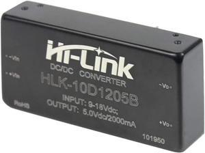 HI-Link DC DC Converter HLK-10D1205B 12V to 5V 10W 2000mA Transfer 86% Typ 100ms Start Isolated Power Module Replace HDD10-24S05B1