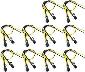 PCIe Graphics Video Card Power Cable Dual 8pin 6+2pin DIY Splitter Cord 12AWG+18AWG for Server Power Supply (10Pcs)