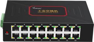 diewu 16 Ports Industrial-Grad Ethernet Switches DC12~58V 10/100Mbps DIN Rail Type RJ45 Network Switch Support