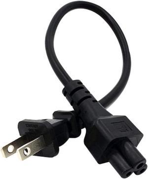 1FT C5 Connector Female to Male 3 Prong AC Power Cord Computer Power Extension Cable 0.75mm 2Pin Power Plug Cord (C5 to 1-15P)