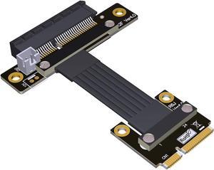 Mini-Pcie Wireless Network Card to Pcie 4.0 x1/ x4/ x16 Riser Extension Cable PCIe 4.0 mPCIe M.2 NVME SSD Motherboard Riser Ribbon Extender (15cm,Pcie4.0 4X R62JF)