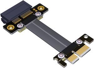 R11S PCIe 3.0 x1 to x1 Extension Cable EMI Shielding 8G/BPS High Speed PCI Express 1x Riser Card Extender Ribbon Cable (45cm,R11SF-F Open Type)