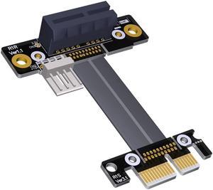 R11S PCIe 3.0 x1 to x1 Extension Cable EMI Shielding 8G/BPS High Speed PCI Express 1x Riser Card Extender Ribbon Cable (15cm,R11SR-WK)