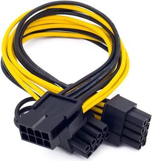 CPU 8Pin to GPU Dual 8Pin (6Pin + 2Pin) Power Supply Cable 25cm Power Adapter Cable for Graphics Video Card BTC Miner