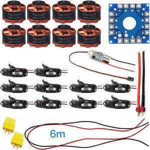 40A ESC Controller +4114 320KV Motor KK Multi-Copter Power to 8 ESC Connection Board Wire DIY RC Drone Kits for 8-axle Drone Multi Rotor Hexacopter